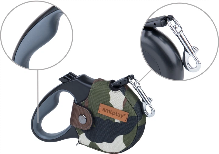 Smycz automatyczna Amiplay Infini z obudową Adventure S 3 m Moro (5907563272125) - obraz 2
