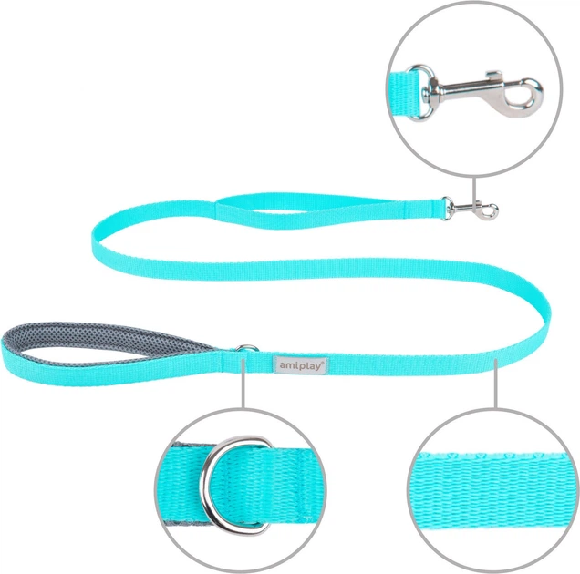 Повідець Amiplay Samba XL 150 см Бірюзовий (5907563277724) - зображення 2