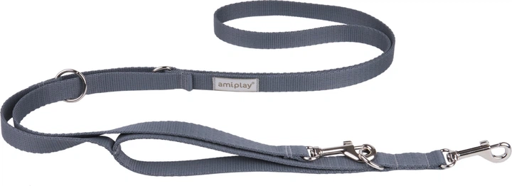 Регульований повідець Amiplay Samba 7 в 1 L 100 - 200 см Сірий (5907563278134) - зображення 1