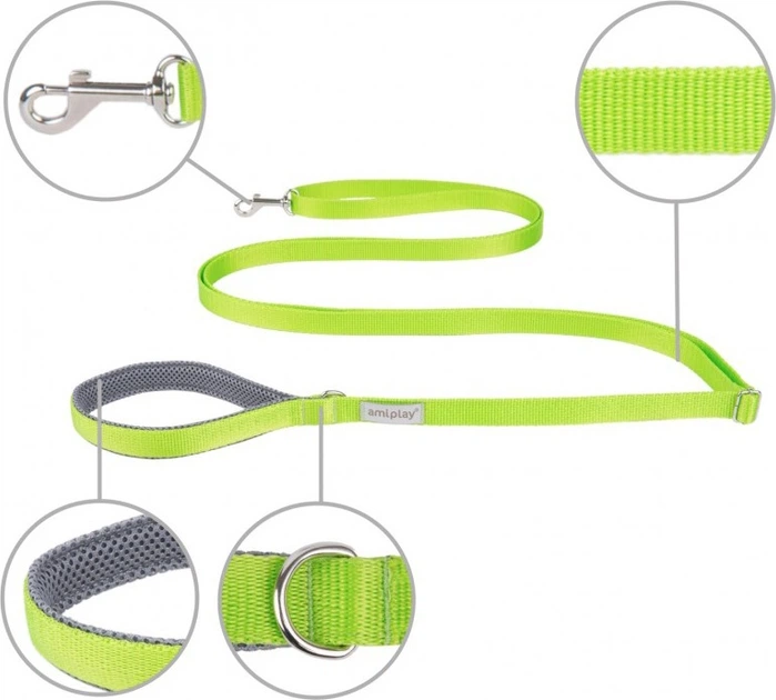 Регульований повідець Amiplay Samba Easy Fix XL 160 - 300 см Зелений (5907563277977) - зображення 2