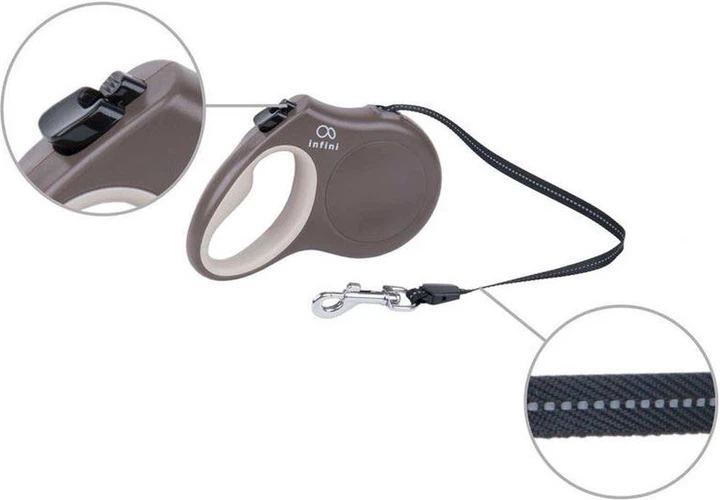 Smycz automatyczna Amiplay Infini Freedom S 3 m Brązowa (5907563279469) - obraz 2