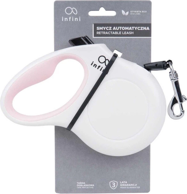 Smycz automatyczna Amiplay Infini Freedom S 3 m Biała (5907563279445) - obraz 3