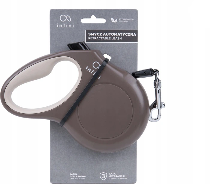 Smycz automatyczna Amiplay Infini Freedom L 5 m Brązowa (5907563279568) - obraz 1