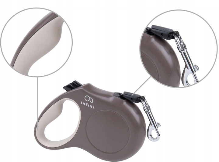 Smycz automatyczna Amiplay Infini Freedom L 5 m Brązowa (5907563279568) - obraz 3