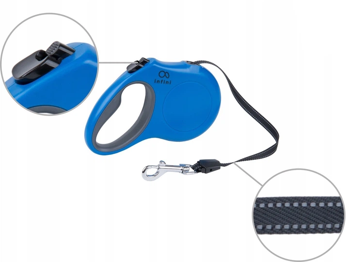 Автоматичний повідець Amiplay Infini Freedom XL 5 м, синій (5907563279629) - зображення 2