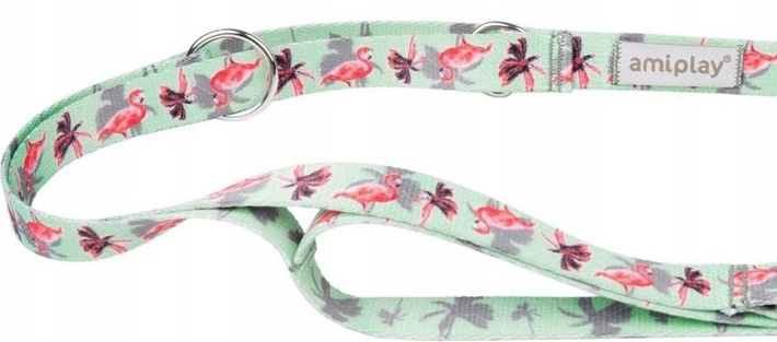Smycz regulowana Amiplay BeHappy 7 w 1 M 100 - 200 cm Flamingo (5907563282032) - obraz 2