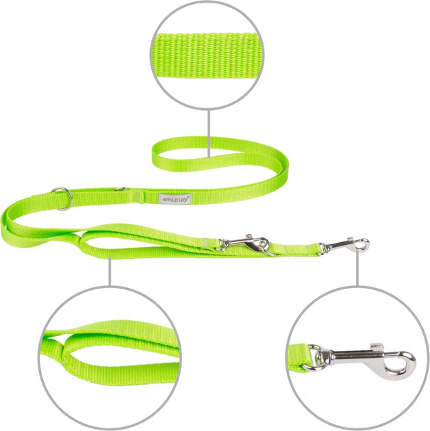 Регульований повідець Amiplay Samba 8 в 1 S 200 - 400 см Зелений (5907563301344) - зображення 2