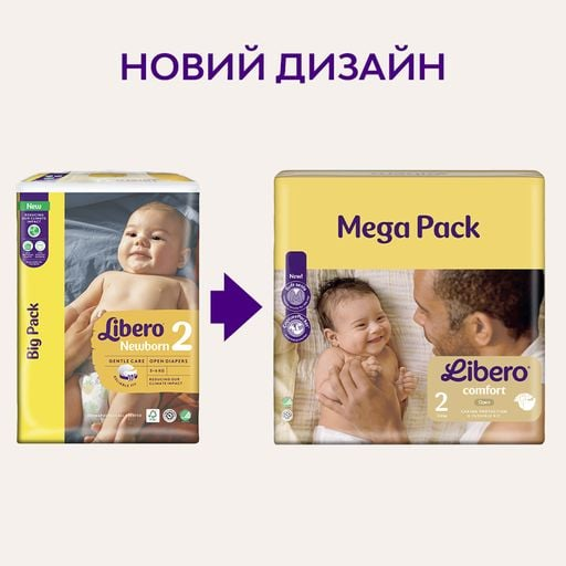 Підгузки Libero Comfort 2 (3-6 кг) 94шт - зображення 3