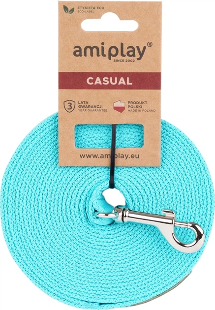 Тренувальний повідець Amiplay Samba S 5 м Бірюзовий (5907563301658) - зображення 2