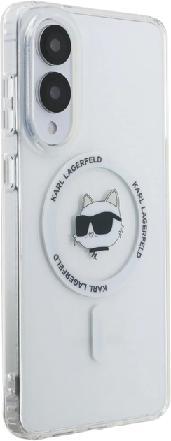 Панель Karl Lagerfeld Button Choupette Head Printed Logo MagSafe для Samsung Galaxy S25 Edge White (KLHMS25EHLSCHH) - зображення 3