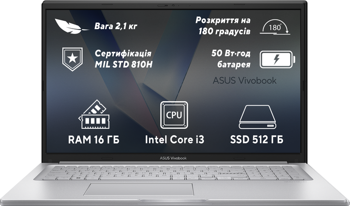 Ноутбук ASUS Vivobook 17 X1704VA-AU756 (90NB10V1-M00V40) Cool