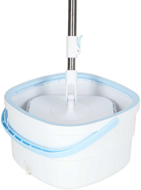 Набір для прибирання KIK Відро з віджимом, швабра та 2 змінні мікрофібри (5903039763166) - зображення 4