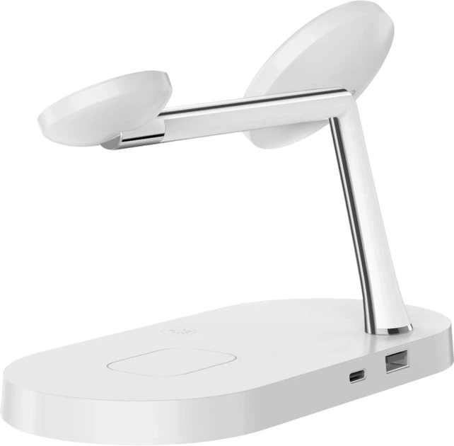 Бездротовий зарядний пристрій Tech-Protect A12 3-в-1 15 Вт White (18765-0) - зображення 4