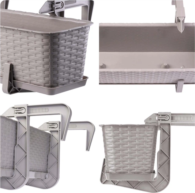 Балконний горщик з ручками Kadax Castro K8215 3 шт. Карамельний - зображення 5