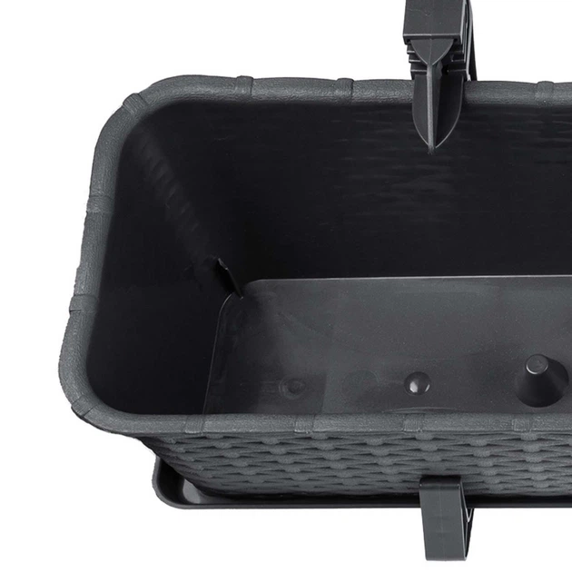 Балконний горщик з ручками Kadax Castro K8207 3 шт. Антрацитовий - зображення 4