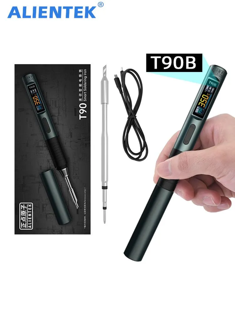 Паяльник Alientek T90B 140W — компактний, потужний, з OLED дисплеєм - зображення 2