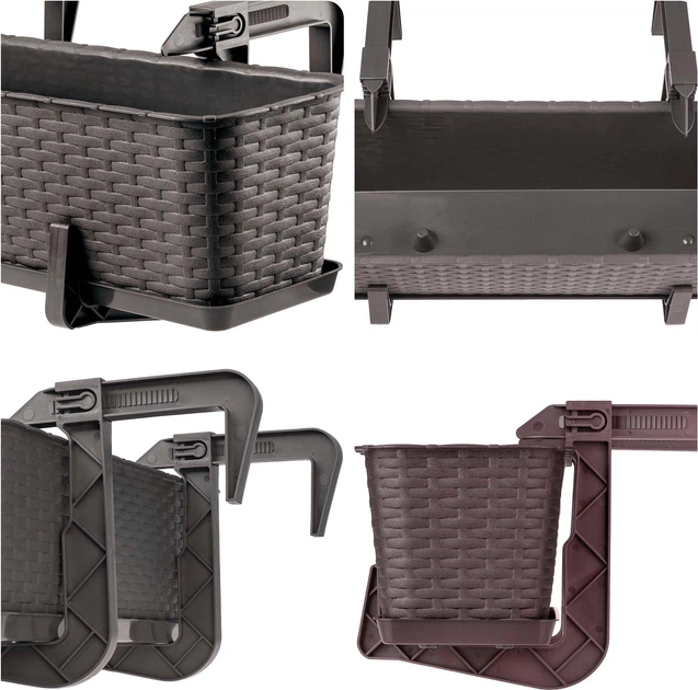 Skrzynka balkonowa z uchwytami Kadax Castro K8209 3 szt. Brązowa - obraz 3