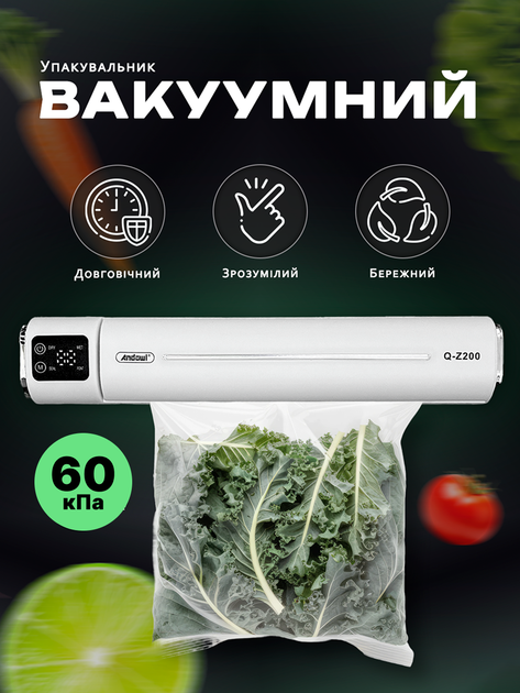 Вакууматор для еды Andowl Q-Z200X1 с дисплеем портативный