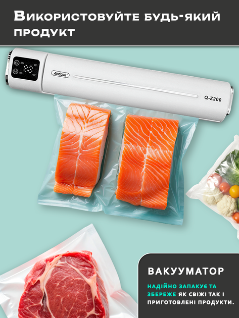 Вакууматор для еды Andowl Q-Z200X1 с дисплеем портативный