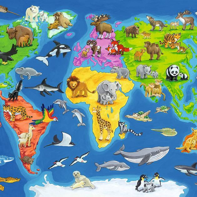 Пазл Ravensburger «Карта мира с животными», 30 деталей - Фото 2 Пазл Ravensburger «Карта мира с животными», 30 деталей - изображение 2