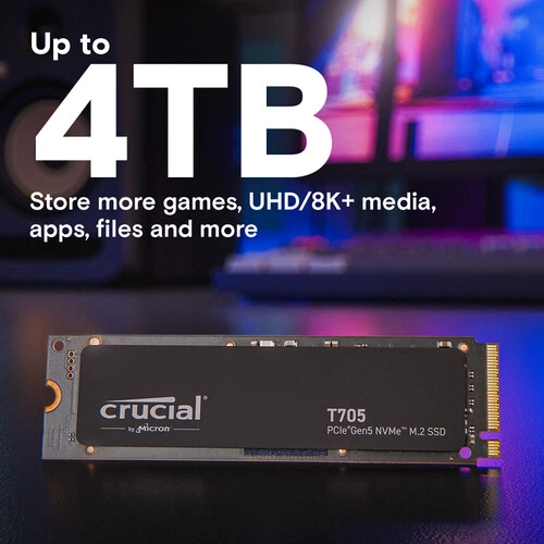 Dysk SSD Crucial T705 2TB PCIe Gen5 x4 NVMe M.2 SSD (CT2000T705SSD3) (2513E9B31902) - Outlet - obraz 3