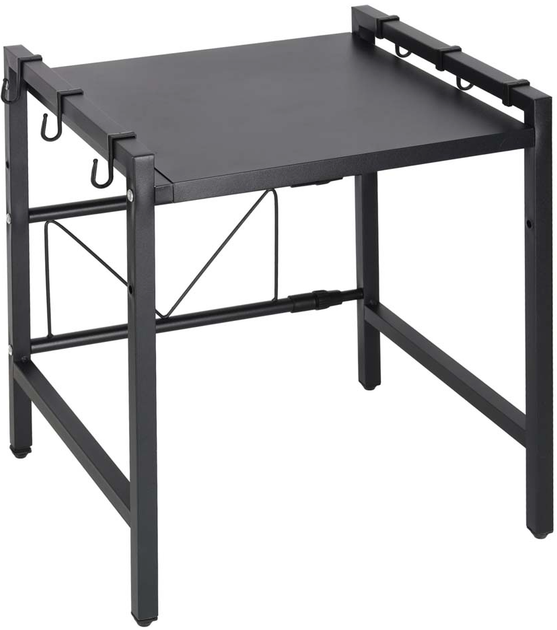 Półka kuchenna KIK nad mikrofalówkę Metalowa z 6 wieszakami Czarna (5903039768697) - obraz 1