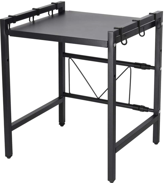 Półka kuchenna KIK nad mikrofalówkę Metalowa z 6 wieszakami Czarna (5903039768697) - obraz 2