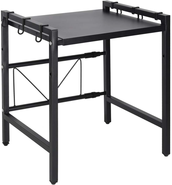 Półka kuchenna KIK nad mikrofalówkę Metalowa z 6 wieszakami Czarna (5903039768697) - obraz 3