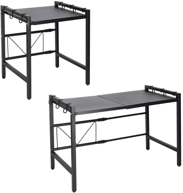 Półka kuchenna KIK nad mikrofalówkę Metalowa z 6 wieszakami Czarna (5903039768697) - obraz 5