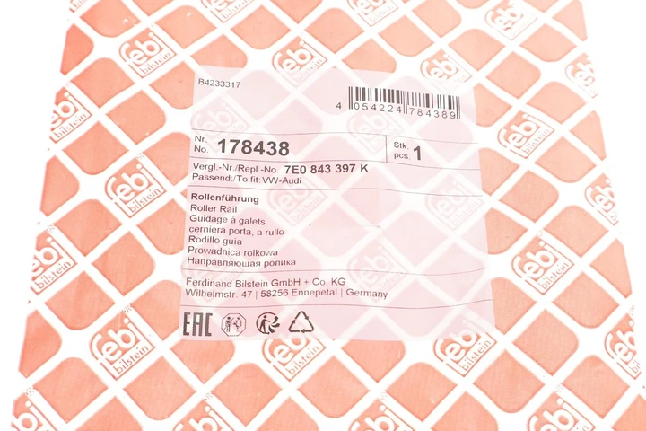 Направляюча дверей з роликом FEBI 178438 Volkswagen Transporter, Multivan 7E0843397K, 7H0843397AA, 7H0843397AD - изображение 4