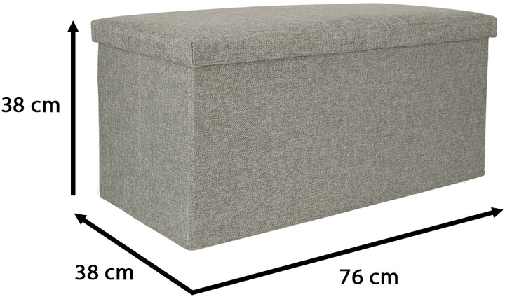 Пуф складаний KIK з місцем для зберігання 76 x 38 x 38 см Сірий (5903039739567) - зображення 6