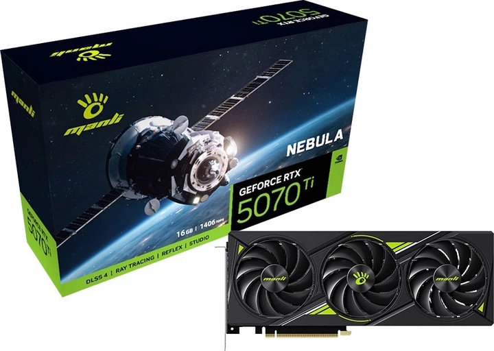 Відеокарта Manli PCI-Ex GeForce RTX 5070 Ti Nebula 16GB GDDR7 (256 bit) (2452/28000) (HDMI, 3 x DisplayPort) (N765507TIM36390) - зображення 6