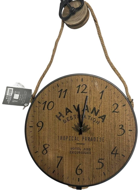 Zegar ścienny Atmosphera Cuba 40 cm Brązowy (3560237553320) (955555909595900) - Outlet - obraz 2