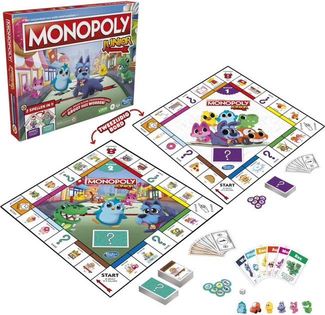 Gra planszowa Hasbro 2 w 1 Monopoly: Junior (edycja holenderska) (5010996134844) - obraz 2