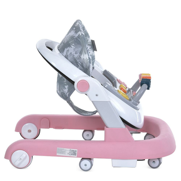 Ходунки дитячі ME 1163 MULTIWAY Pink зі світловими ефектами, музика, 6 шт колес, стопор Рожеві - изображение 4