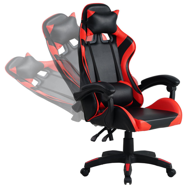 Крісло комп'ютерне ігрове з підставкою дня ніг Gamer Pro Jaguar Plus червоне - изображение 5