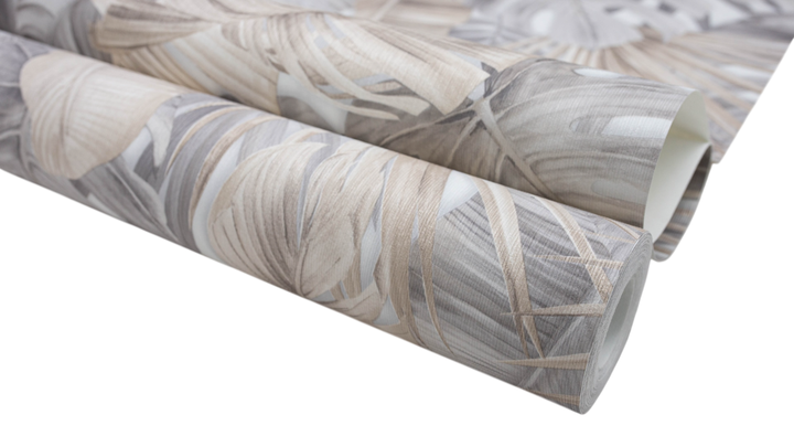 Tapeta winylowa na flizelinie Sintra Grey Leaves 0.53 x 10.05 m Beżowo-szara (4824001698891) - obraz 3