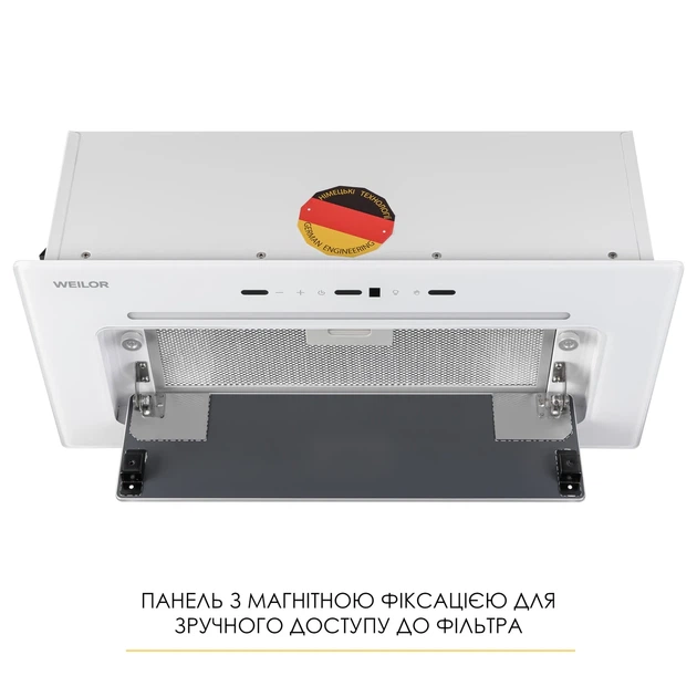 Сенсорная кухонная вытяжка WEILOR LUMINA WBG 65 WHITE белая полновстраиваемая, управление жестами - изображение 4