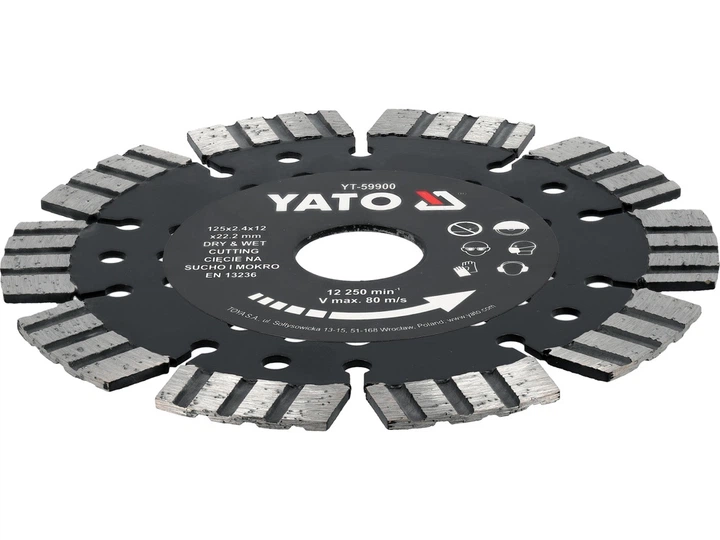 Tarcza do żelbetu Yato YT-59900 laserowo spawane segmenty 125 mm (5906083119378) - obraz 3
