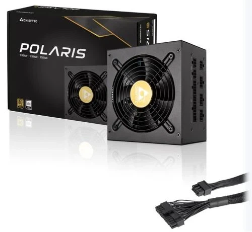 Блок живлення 750 Вт, Chieftec POLARIS, Black, модульний, 80+ Gold, Active PFC, 12 см, 3xMolex / 8xSATA / 4x6+2-pin / 1x20+4-pin / 2x4+4-pin, захист AFC/OCP/OPP/OTP/OVP/SCP/SIP/UVP, ATX 12V 2.4 (PPS-750FC) - зображення 5