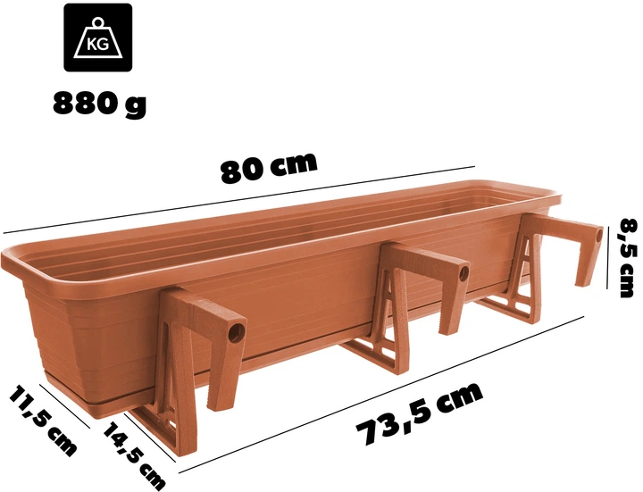 Doniczka balkonowa Kadax Paulin K10024 - obraz 3