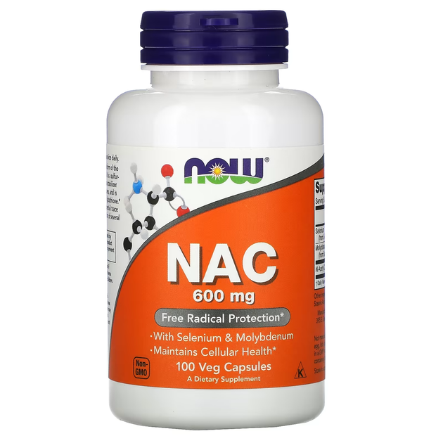 N-ацетилцистеин NOW Foods NAC 600 мг 100 капсул - Фото 1 N-ацетилцистеин NOW Foods NAC 600 мг 100 капсул - изображение 1