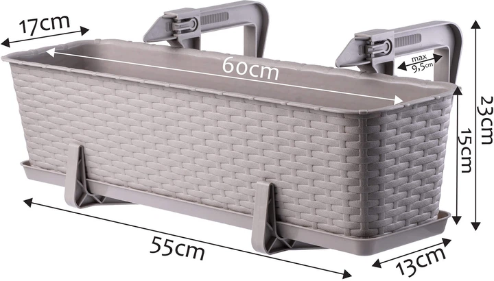 Балконний горщик з ручками Kadax Frette K2880 Карамельний - зображення 6