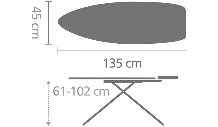 Deska do prasowania Brabantia ze strefą żaroodporną 135x45 cm White-Grey (345647) - obraz 3