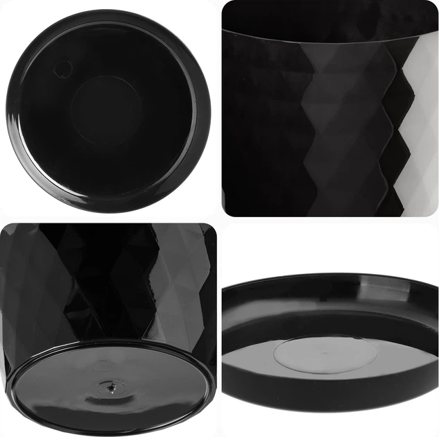 Doniczka na kwiaty z podstawką Kadax Amily K8149 20 cm 3 szt. Czarna - obraz 4