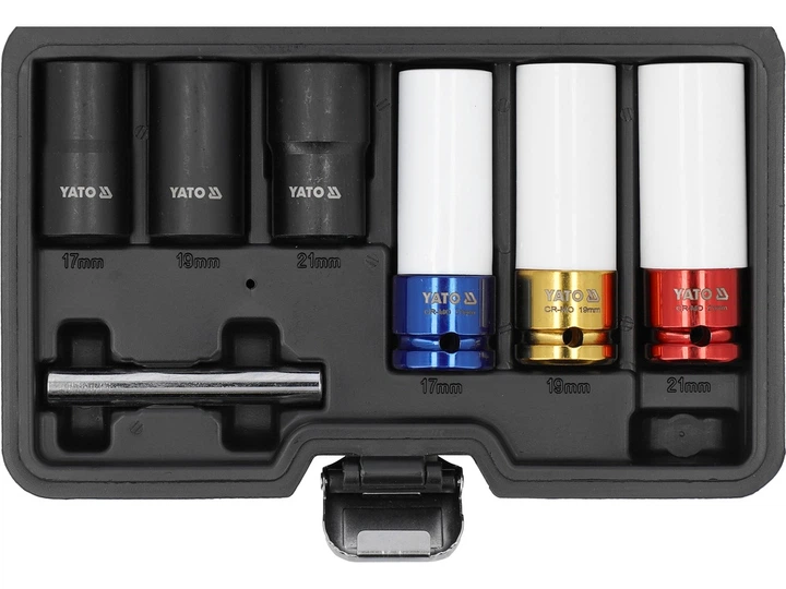 Zestaw nasadek udarowych Yato YT-10559 z wykrętkami do felg aluminiowych 7 elementów (5906083121906) - obraz 2