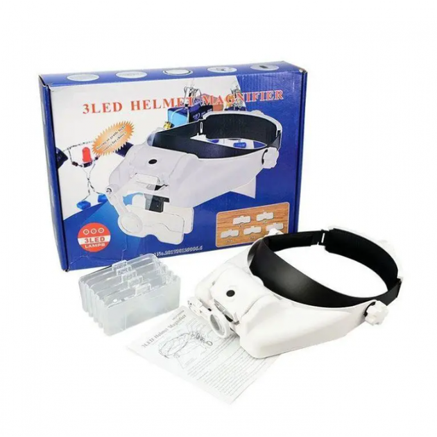 Бінокулярна Лупа окуляри Magnifier MG 81000G з LED Підсвічуванням до 8x для паяння та ремонту - Фото 9 Бінокулярна Лупа окуляри Magnifier MG 81000G з LED Підсвічуванням до 8x для паяння та ремонту - зображення 9