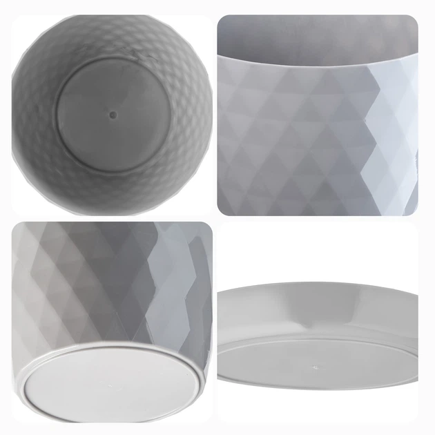 Doniczka na kwiaty z podstawką Kadax Amily K8153 18 cm 3 szt. Szary - obraz 2