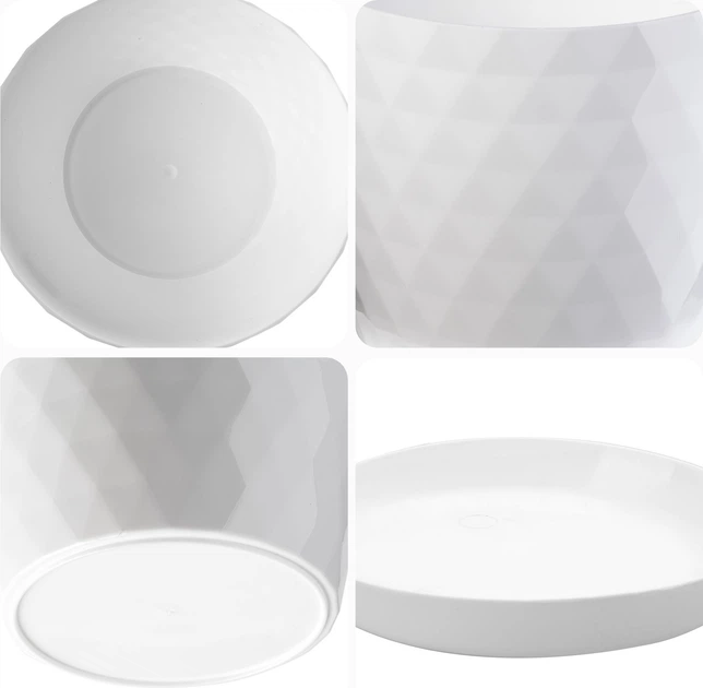 Doniczka na kwiaty z podstawką Kadax Amily K8144 20 cm 3 szt. Biała - obraz 4