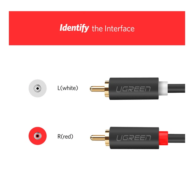 Кабель мультимедийный 2xRCA M to 2xRCA M 2.0m AV104 black Ugreen (10518) - Фото 9 Кабель мультимедийный 2xRCA M to 2xRCA M 2.0m AV104 black Ugreen (10518) - изображение 9